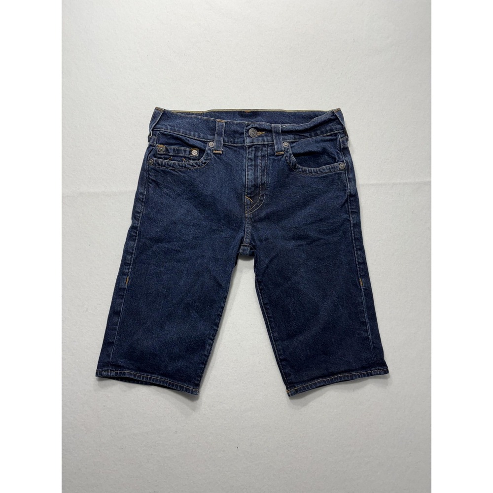 True Religion Bermuda Shorts Mens 31 Blue Ricky Relaxed Denim Stretch 5-Pocket